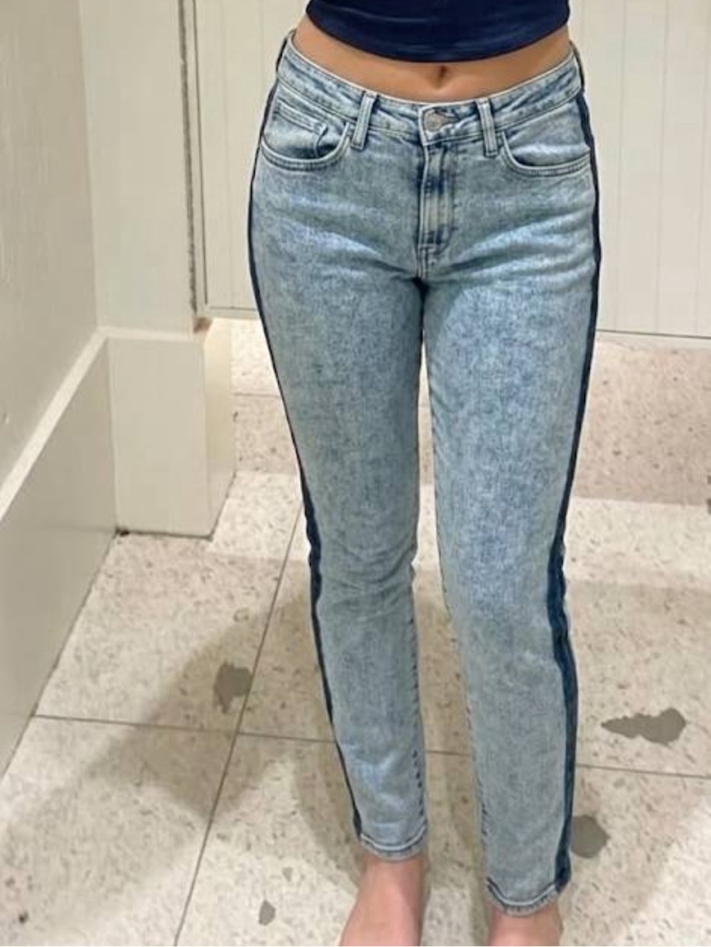 Levi's Two-Tone Light and Dark Blue Skinny Jeans